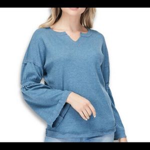 baea Flare Sleeve Womens Thermal Top SZ L